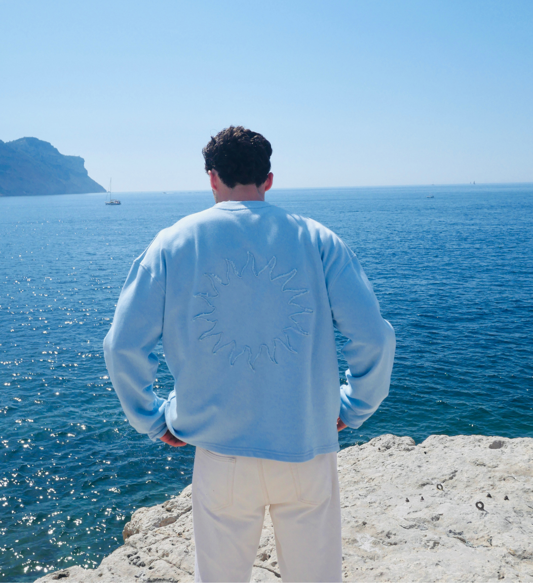 The Sun Crew Neck Sweatshirt Blue