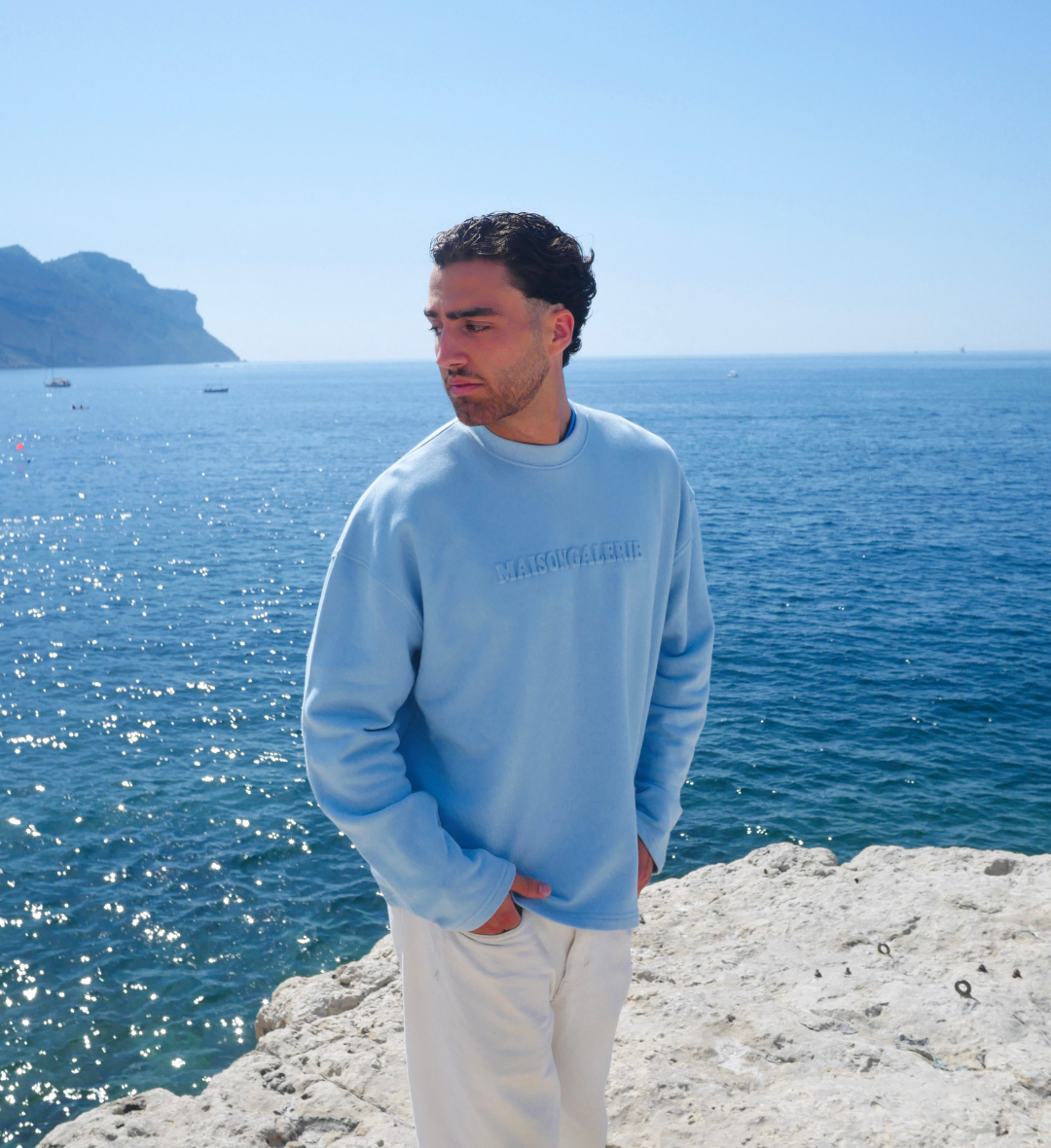 The Sun Crew Neck Sweatshirt Blue