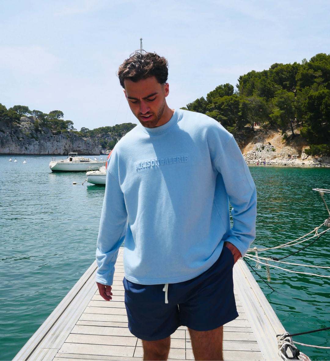 The Sun Crew Neck Sweatshirt Blue